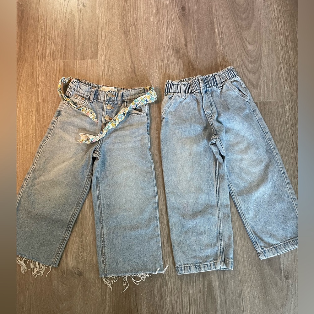 Zara & H&M Stylish Kids Denim Jeans Set, size 3-4